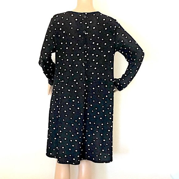Chico's Black & White Polka Dot Tunic/Mini Dress - Picture 3 of 9